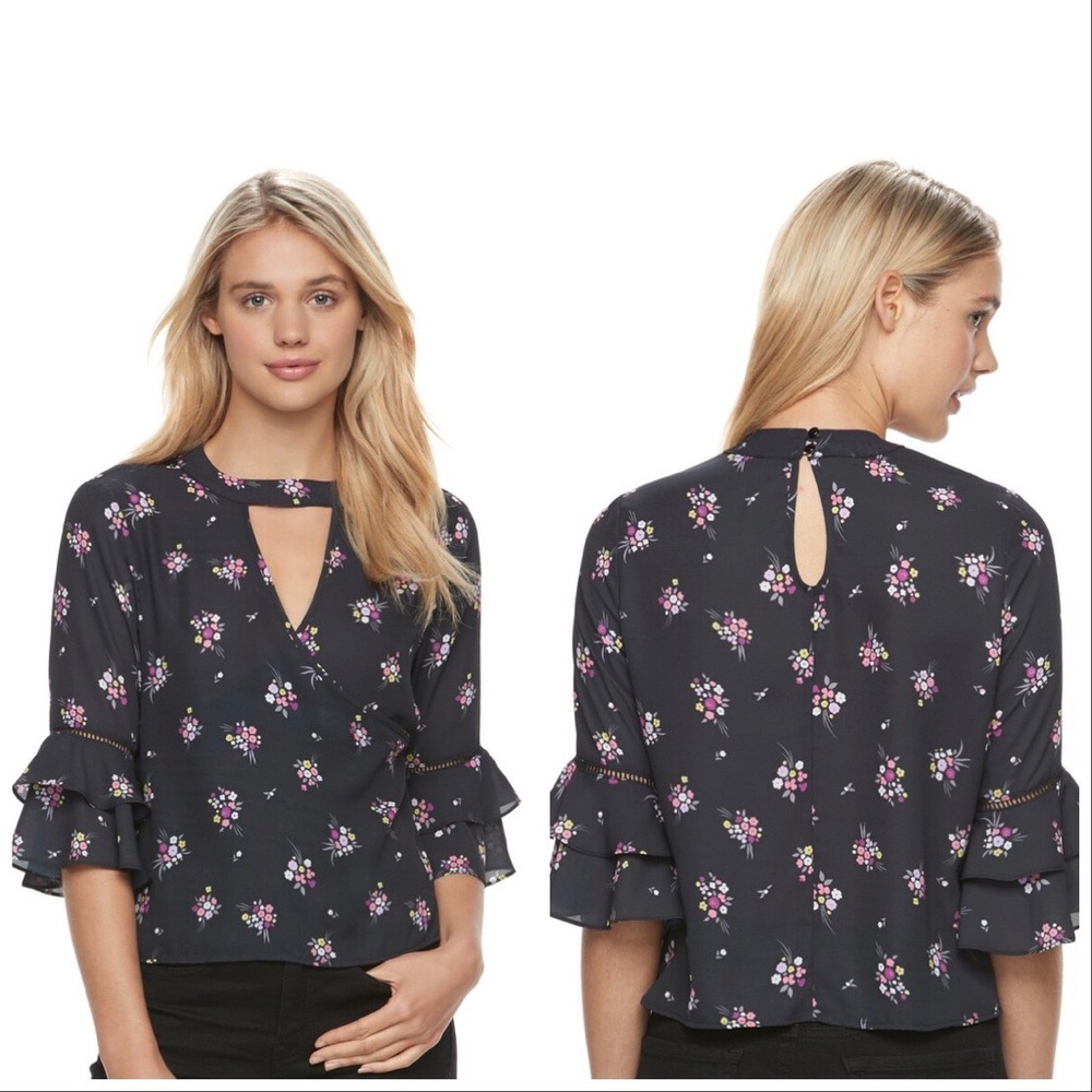 Jolie Vie Floral Choker Crop Top